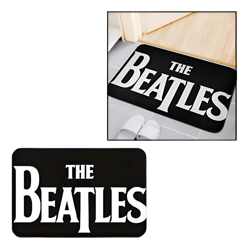 TAPETE HOGAR COCINA ENTRADA CASA ALCOBA LOGO BEATLES 40X60 60 CM 40 CM THE BEATLES BLANCO/NEGRO