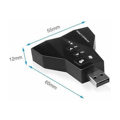 ADAPTOR USB AUDIO DUAL 7.1 VIRTUAL 3D MICRÓFONO AUDÍFONOS