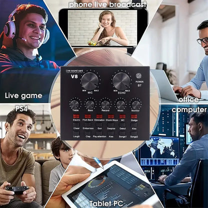 MIXER MEZCLADOR SONIDO USB V8 BM800 PODCAST LIVE VIDEO 5