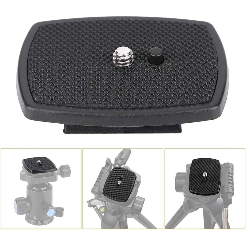 PLACA LIBERACIÓN RÁPIDA TRÍPODE ZAPATA 3.5X3.5CMS 1/4 ROSCA NEGRO