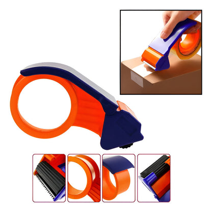 DISPENSADOR CORTADOR CINTA EMPAQUE LIGERO PORTATIL OFICINA NARANJA/AZUL