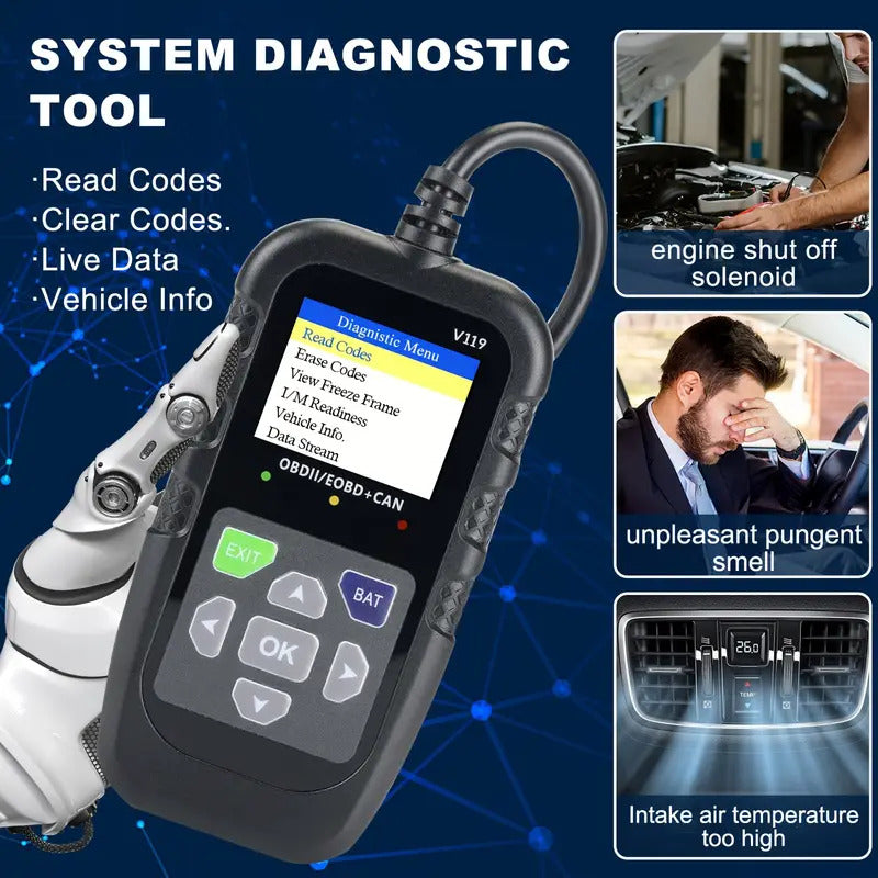ESCÁNER OBD2 AUTO VEHÍCULO LECTOR CÓDIGOS MOTOR DIAGNÓSTICO