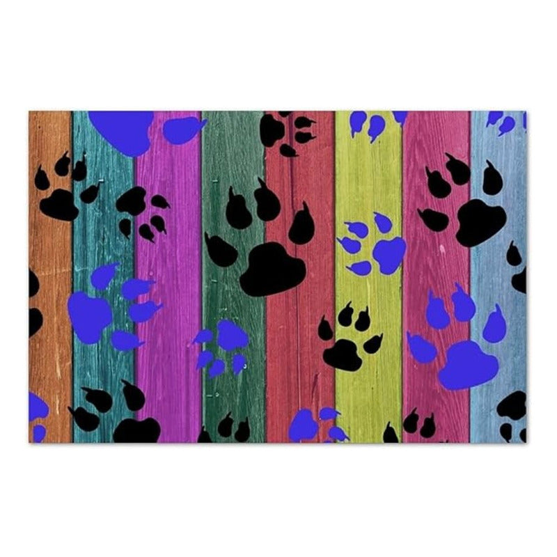 TAPETE HUELLAS ARCOIRIS MASCOTA BAÑO HOGAR GATO PERRO 60 CM 40 CM ANIMAL PRINT ARCOÍRIS