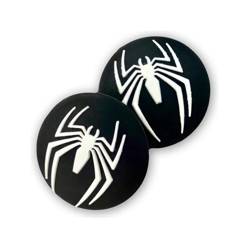 2X PROTECTOR SILICONA JOYSTICK SPIDERMAN LOGO 2011 NEGRO NEGRO