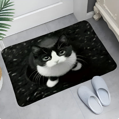 TAPETE GATO NEGRO CASA APARTAMENTO BAÑO ALCOBA MASCOTA 60 CM 40 CM ANIMAL PRINT NEGRO