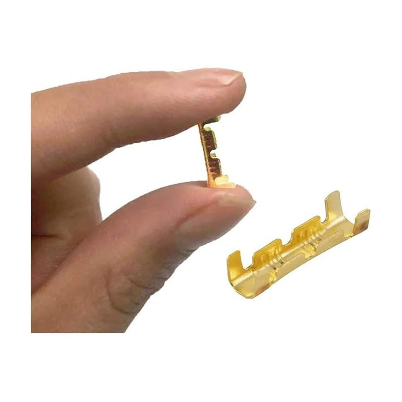 10X CONECTOR ENCRIMPADO CABLE METALICO 4MM X 15MM CONEXION COBRE