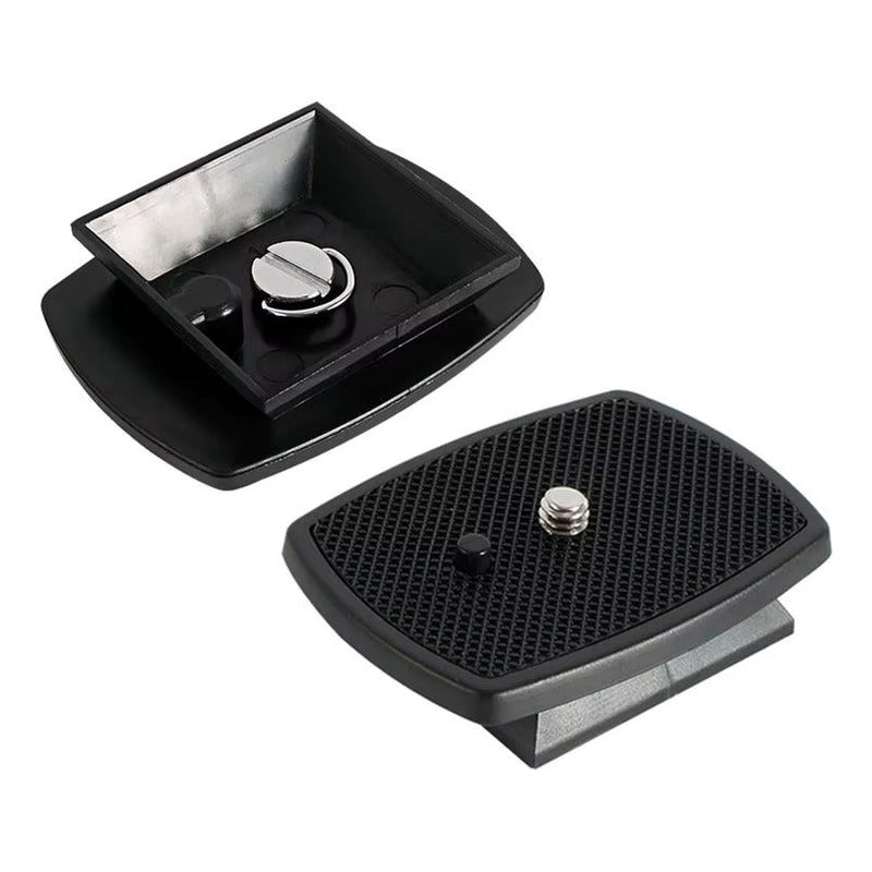 PLACA LIBERACIÓN RÁPIDA TRÍPODE ZAPATA 4.3X4.3CMS 1/4 ROSCA NEGRO