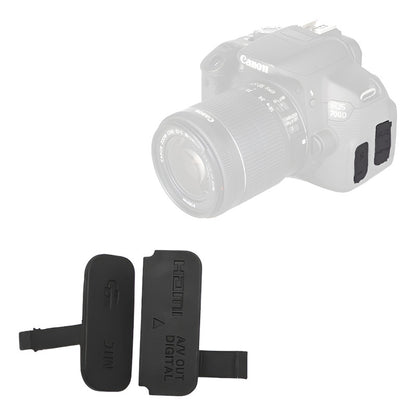 TAPA COBERTOR GOMA CAUCHO CONEXIONES CANON 650D 700D NEGRO