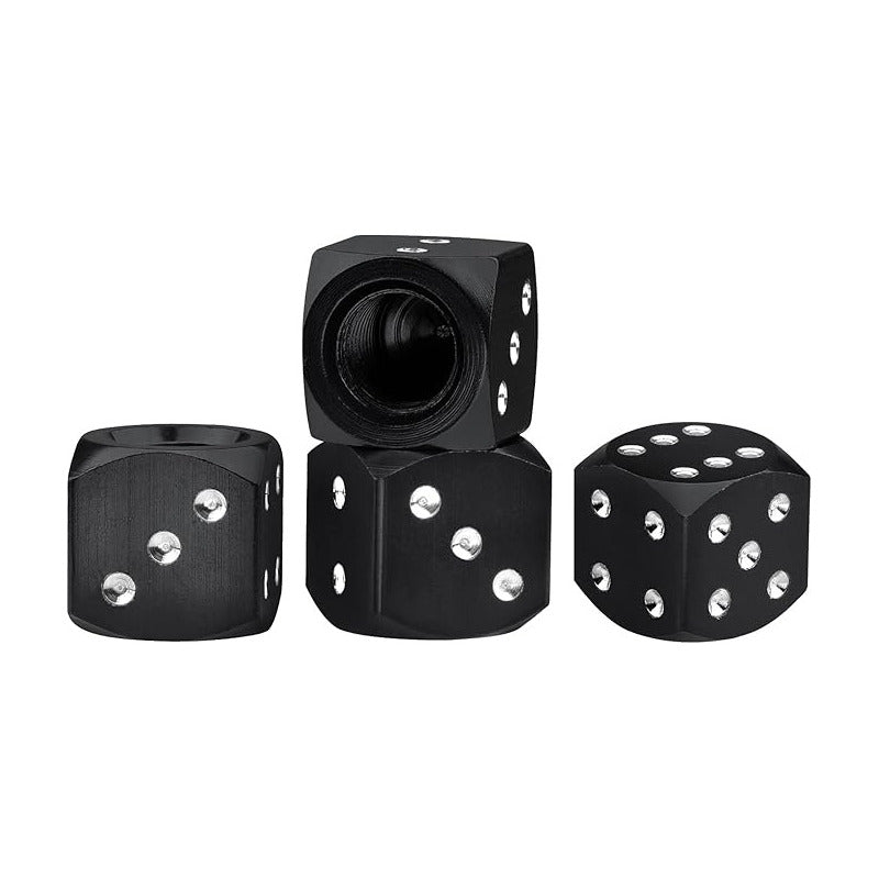 JUEGO TAPA VÁLVULA AIRE NEUMÁTICO LLANTA DADOS ALUMINIO