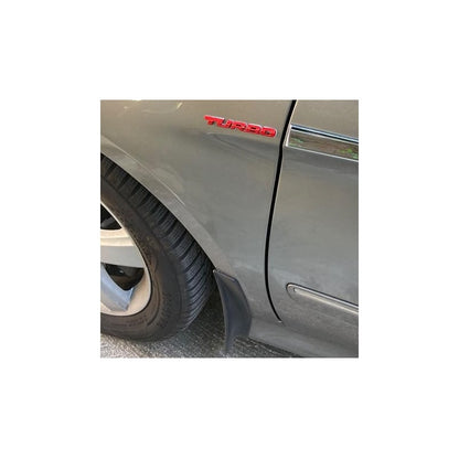 EMBLEMA TURBO METAL 3D ADHESIVO VEHÍCULO INSIGNIA LUJO ROJO