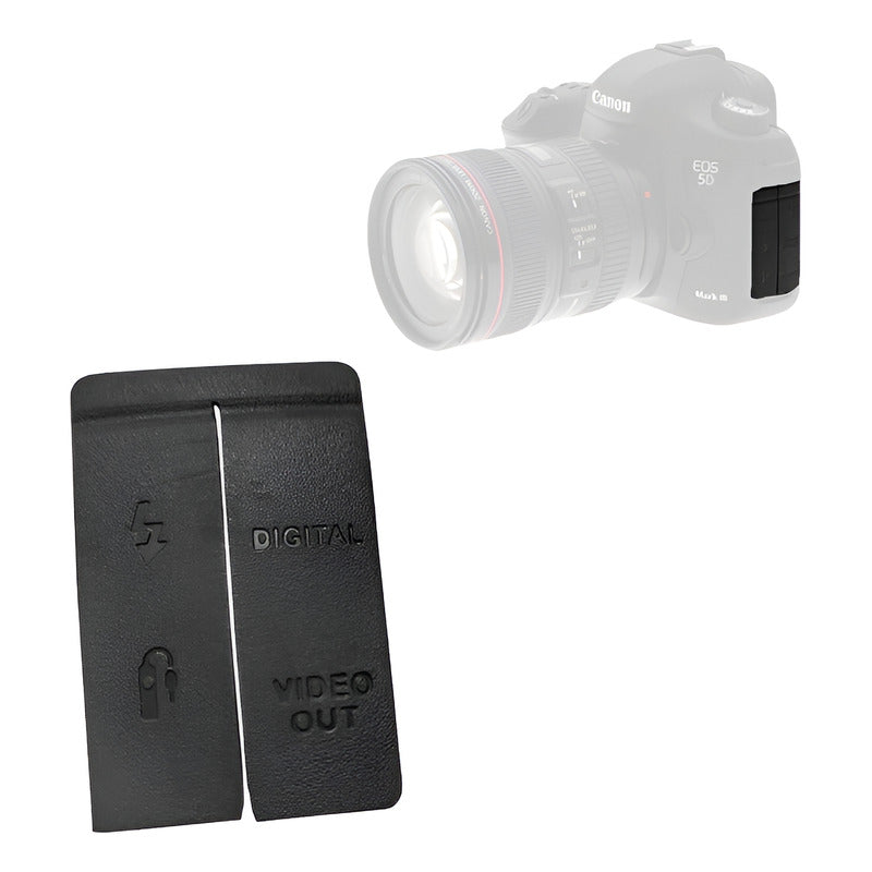 TAPA COBERTOR GOMA CAUCHO CONEXIONES CANON 5D NEGRO