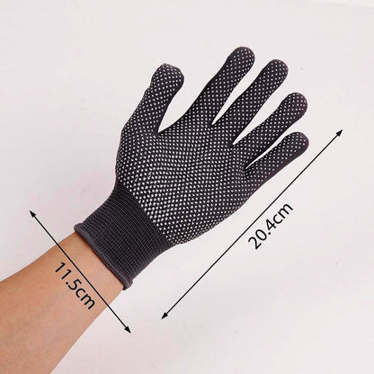 GUANTES NYLON PUNTOS PVC ANTIDESLIZANTES NEGROS TRABAJO NEGRO