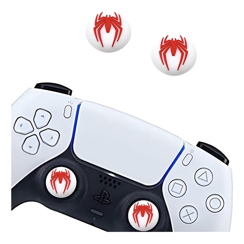 2X PROTECTOR SILICONA JOYSTICK SPIDERMAN LOGO 2011 BLANCO BLANCO
