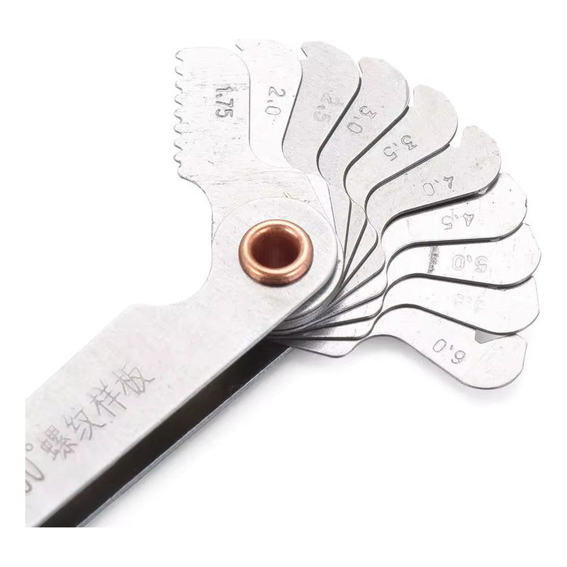 MEDIDOR CALIBRADOR ROSCA TORNILLO TORNO 20 CUCHILLAS 60°