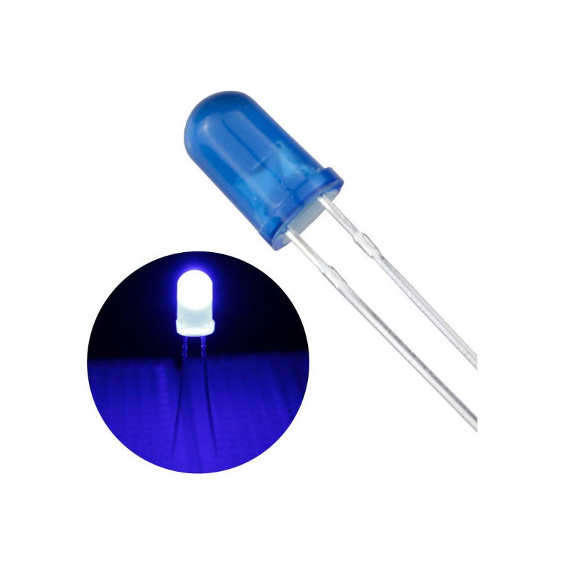 10X LUZ LED DIODO 3MM AZUL 20MA 3-3.2V 6000-7000MCD 3.0-3.2 AZUL