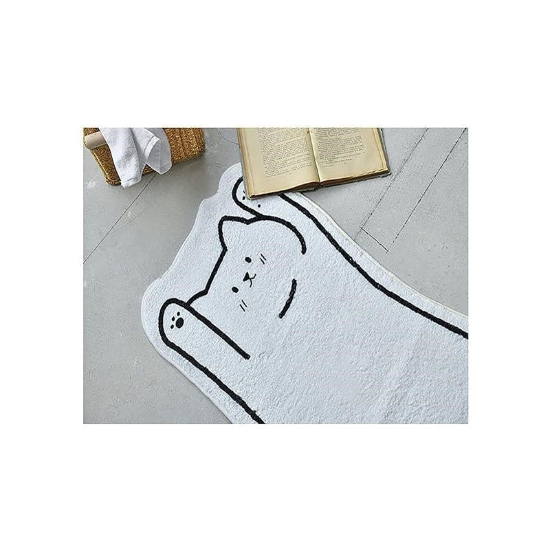 TAPETE GATO KAWAII DUCHA BAÑO NIÑOS HOGAR ALCOBA 60X40 NEGRO MODERNO