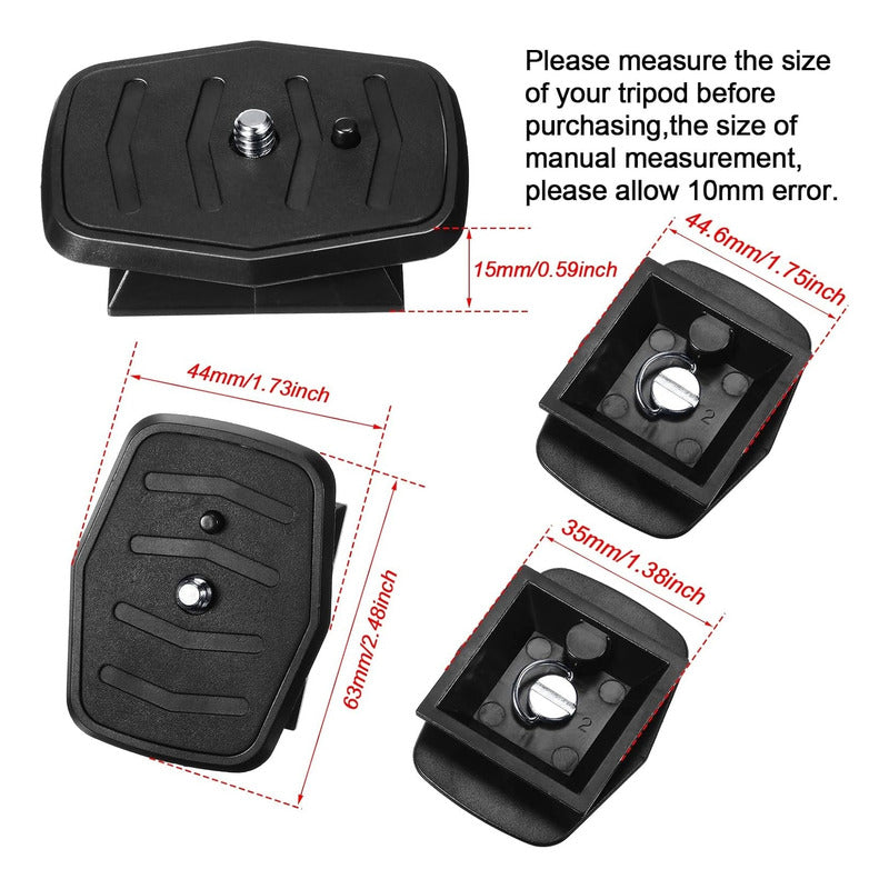 TRIPODE PLACA LIBERACIÓN RÁPIDA ZAPATA 44.6 X 44.6MMS NEGRO