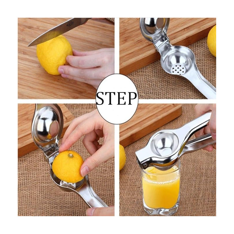 EXPRIMIDOR CÍTRICOS ACERO INOXIDABLE ANTIDESLIZANTE COCINA PLATEADO