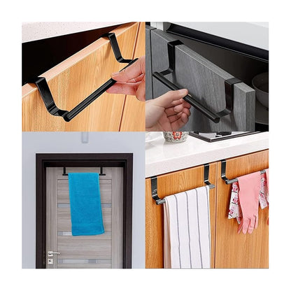 SOPORTE ACERO INOXIDABLE ORGANIZADOR TOALLAS GABINETE PUERTA NEGRO