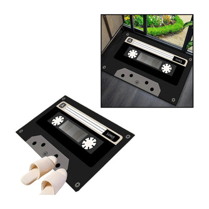 TAPETE HOGAR COCINA ENTRADA CASA DISEÑO CASSETTE SONG 40X60 60 CM 40 CM CASSETTE NEGRO