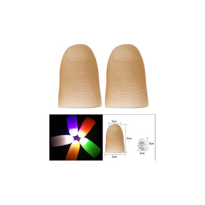 2X DEDOS LUZ LED MULTICOLOR MAGIA ILUSIONISMO DISFRAZ FIESTA