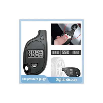 MEDIDOR PROBADOR DIGITAL PRESIÓN AIRE LLANTAS VEHÍCULO CARRO NEGRO