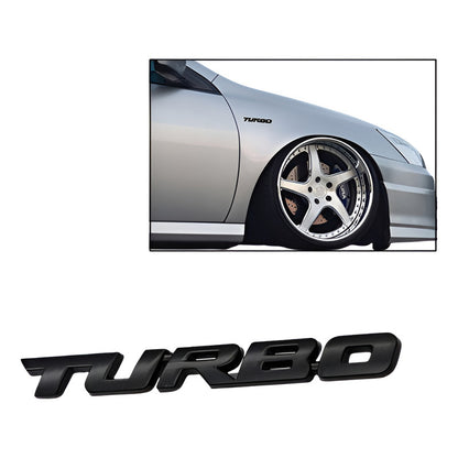 EMBLEMA TURBO METAL 3D ADHESIVO VEHÍCULO INSIGNIA LUJO CARRO