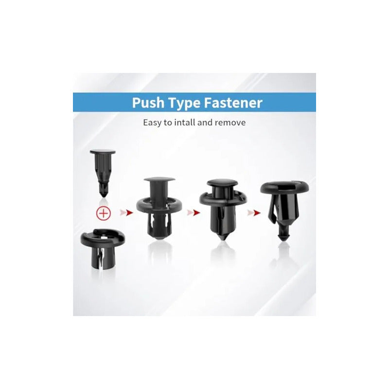 10X PIN PLÁSTICO CLIP AJUSTE CARRO MOTOR RETENEDOR REMACHE NEGRO