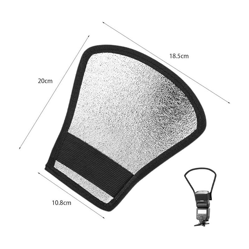 DIFUSOR FLASH DOBLE FAZ PLATEADO BLANCO CANON NIKON SONY