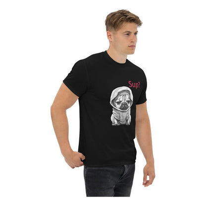 CAMISETA UNISEX NEGRA PUG SUP? IMPORTADA NEGRO PUG HODDIE - SUP L LISA