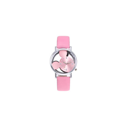 RELOJ NIÑA MUJER ROSA DISEÑO MINNIE REGALO ROSA PLATEADO ROSA