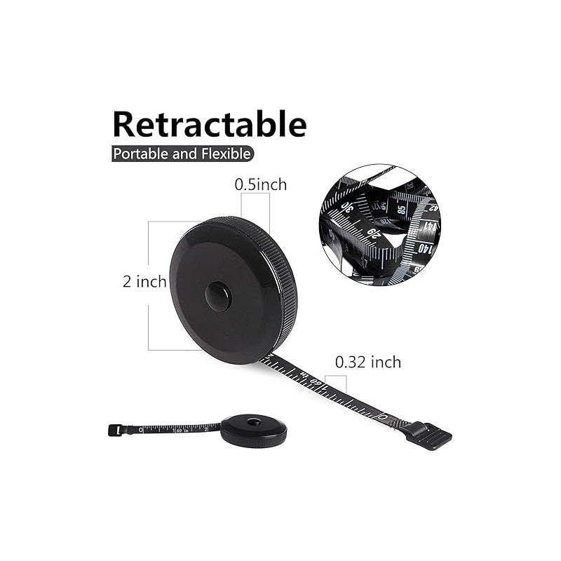 METRO CORPORAL RETRÁCTIL NEGRO BOLSO CARTERA GIMNASIO NEGRO