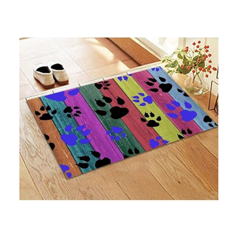 TAPETE HUELLAS ARCOIRIS MASCOTA BAÑO HOGAR GATO PERRO 60 CM 40 CM ANIMAL PRINT ARCOÍRIS