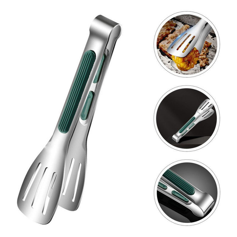 PINZA ACERO INOXIDABLE MULTIUSOS COCINA 17CMS RESTAURANTE PLATEADO