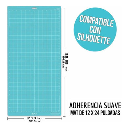 TAPETE CORTE 24 X12  PARA CAMEO 4 | 3 | 2 | 1  LIGHT GRIP AZUL CLARO