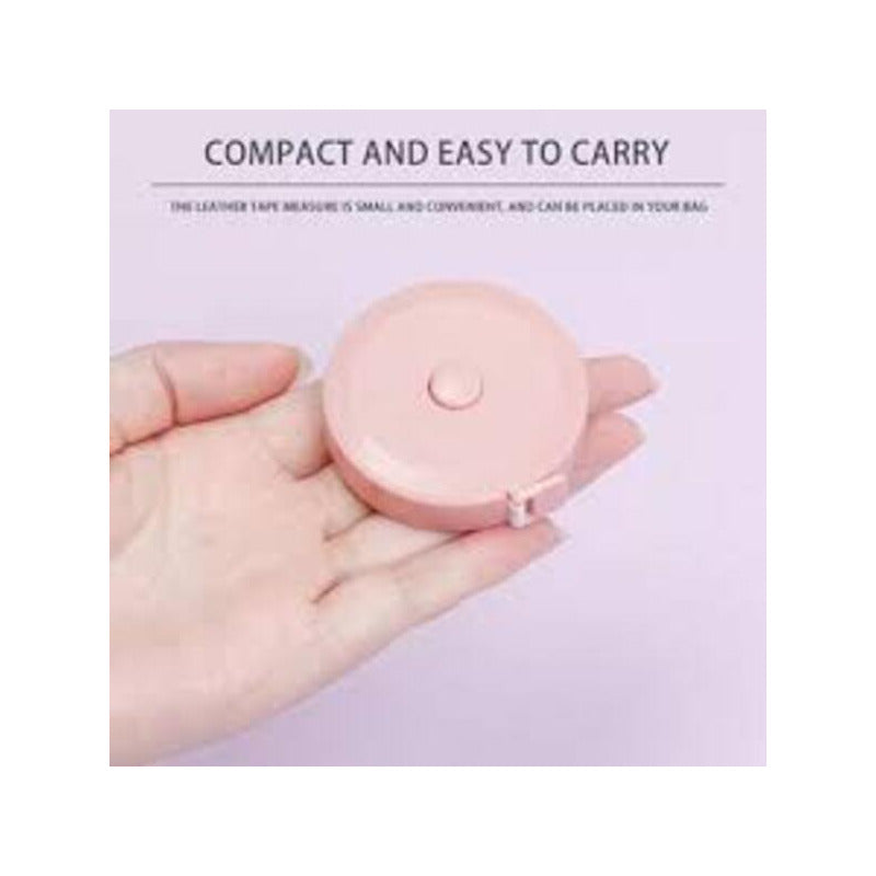 CINTA MÉTRICA CORPORAL RETRÁCTIL ROSA PORTABLE BOLSO CARTERA