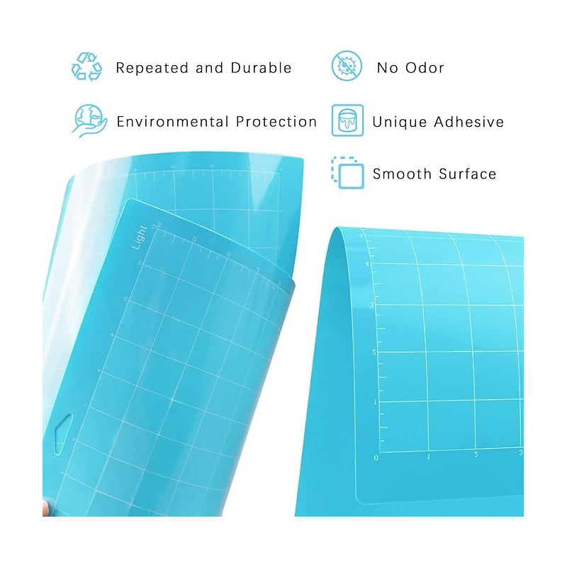 TAPETE CORTE 8X12 PULGADAS LIGHT GRIP PARA CRICUT CAMEO AZUL CLARO