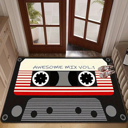 TAPETE HOGAR COCINA ENTRADA CASA DISEÑO CASSETTE VOL 1 40X60 60 CM 40 CM CASSETTE AWESOME MIX NEGRO