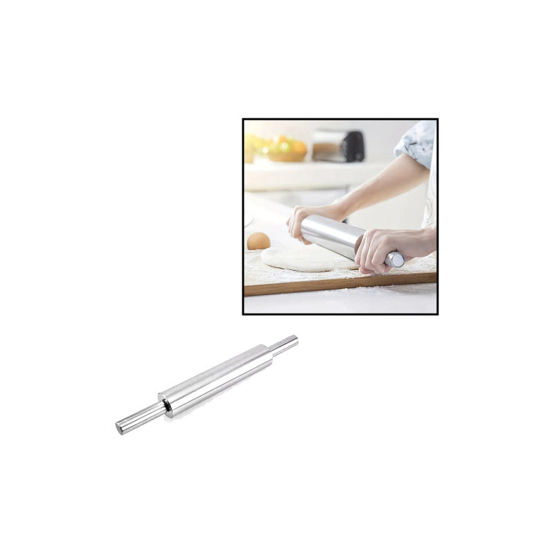 RODILLO PROFESIONAL ACERO INOXIDABLE PASTELERÍA PANADERÍA PLATEADO