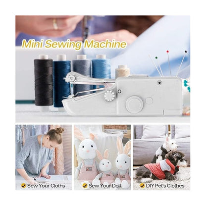 MÁQUINA COSER PORTATIL COMPACTA BATERÍA AAA SASTRERÍA BLANCO 6V