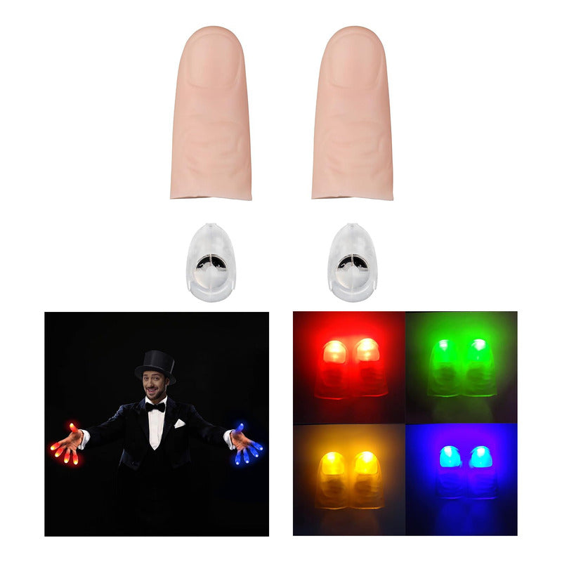 2X DEDOS LUZ LED MAGIA ILUSIONISMO DISFRAZ JUEGO FIESTAS