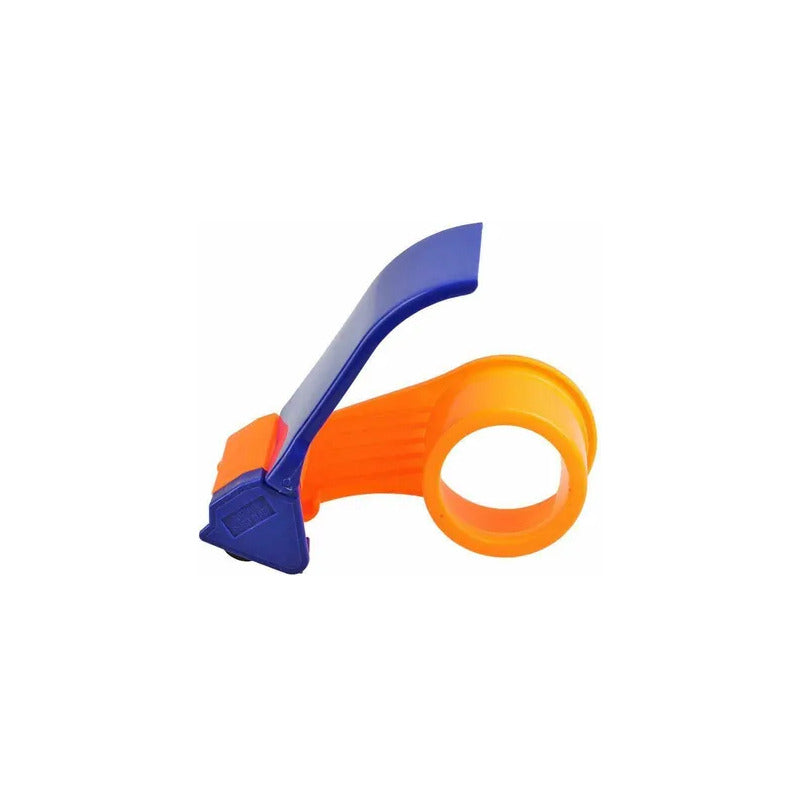 DISPENSADOR CORTADOR CINTA EMPAQUE LIGERO PORTATIL OFICINA NARANJA/AZUL