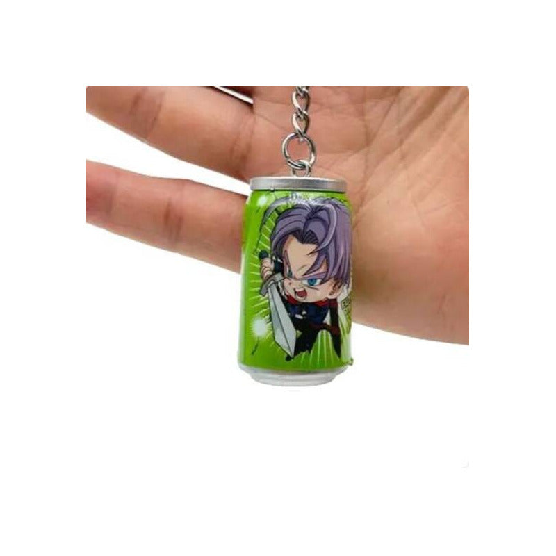 LLAVERO DRAGON BALL Z TRUNKS TIPO ENVASE LATA GASEOSA VERDE CLARO