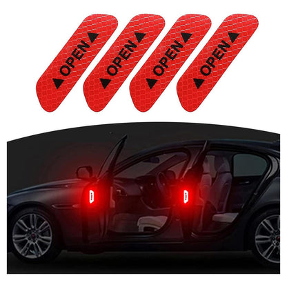 STICKER REFLECITVO PUERTAS OPEN CARRO VEHICULO NOCHE LUCES
