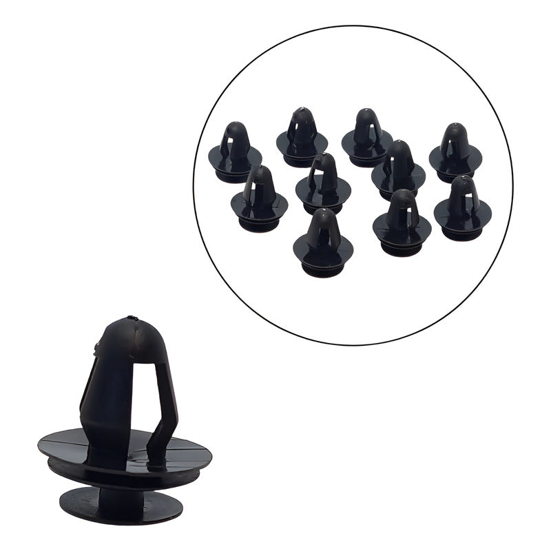 10X PIN CLIP PLÁSTICO REMACHE AJUSTE CARRO RETENEDOR MOTOR NEGRO