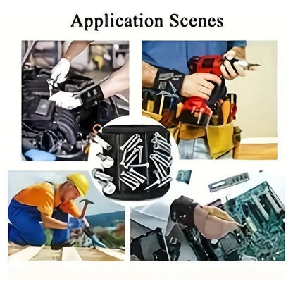 MUÑEQUERA MAGNETICA TORNILLOS CLAVOS BROCAS LLAVES NEGRO N/A