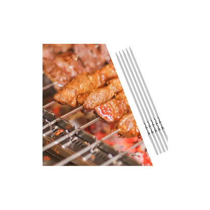 5X PINCHOS BROCHETAS BBQ ASADO ACERO INOXIDABLE CARNE