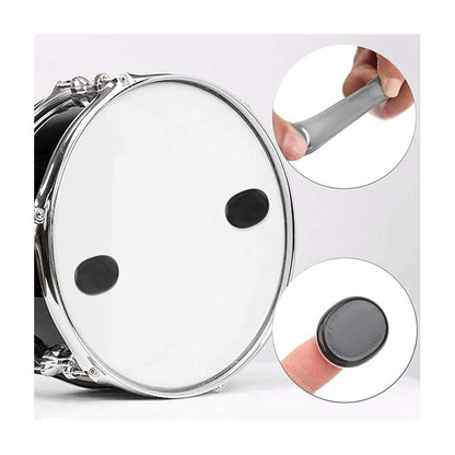 SET 6 ALMOHADILLAS REDOBLANTE BATERÍA ACÚSTICA REDUCE SONIDO NEGRO