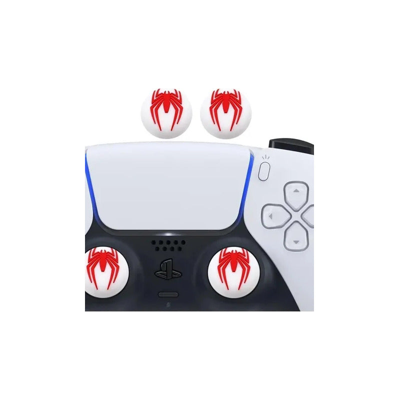 2X PROTECTOR SILICONA JOYSTICK SPIDERMAN LOGO 2011 BLANCO BLANCO