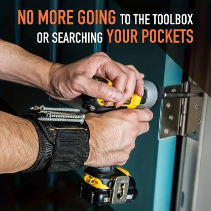 MUÑEQUERA MAGNETICA TORNILLOS CLAVOS BROCAS LLAVES NEGRO N/A